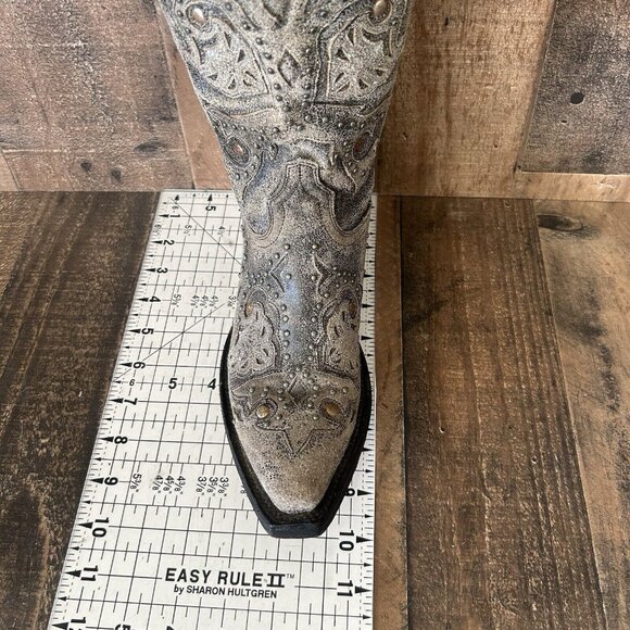 Lucchese M5730 Snip Toe Studded Western Cowboy Boots Womens 6.5 B - Picture 4 of 12